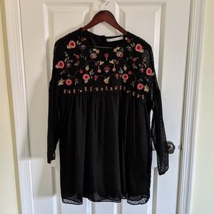 ZARA Embroidered Babydoll Romper